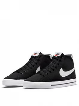 Image of Nike Court Legacy Mid Canvas - Black/White/Orange, Black/White/Orange, Size 7, Men