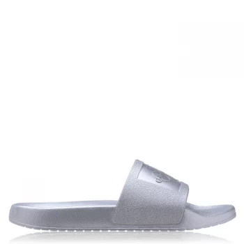 Image of Calvin Klein Jeans Christie Metallic Rubber Sliders - Silver