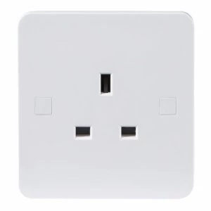 Image of KnightsBridge Pure 4mm 13A White 1G Single 230V UK 3 Pin Unswitched Electric Wall Socket