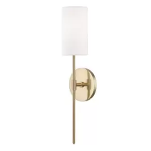 Image of Olivia 1 Light Wall Sconce Brass, Linen