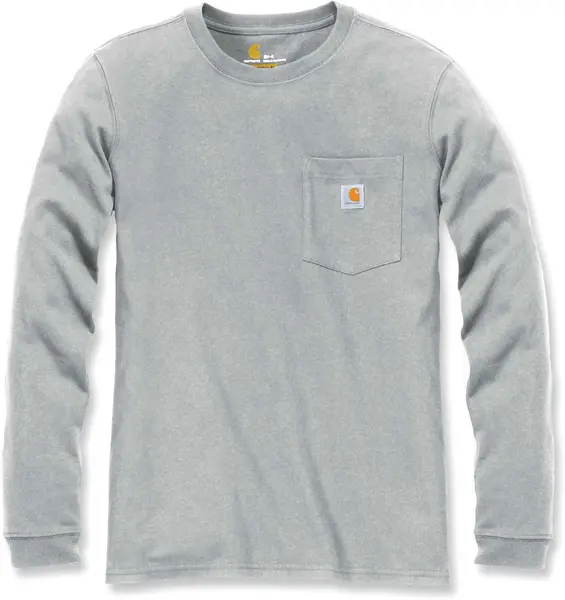 Image of Carhartt Workwear Pocket Womens Long Sleeve Shirt, grey, Size XS