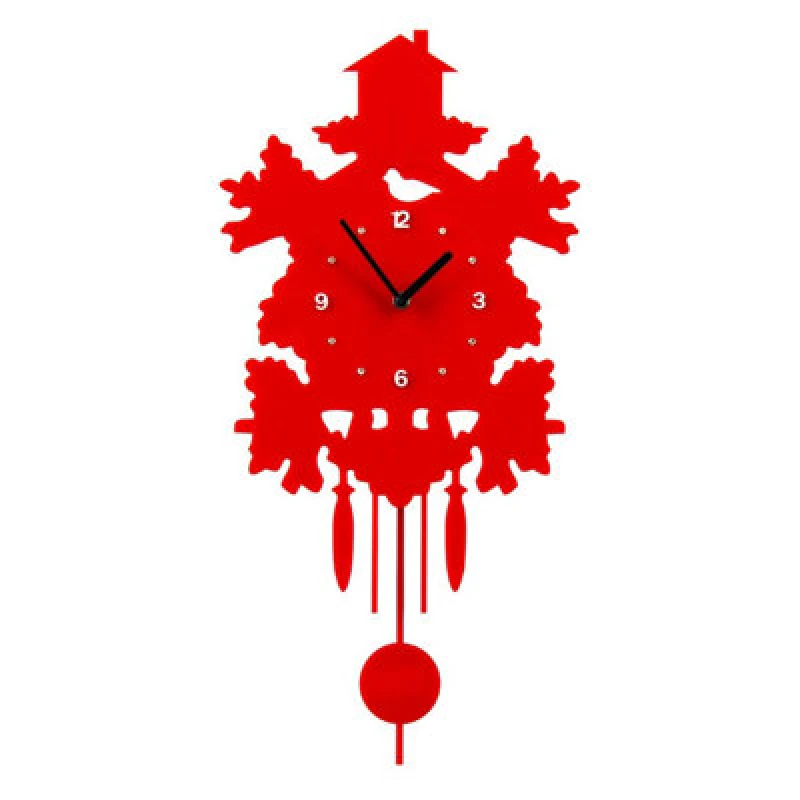Image of Premier Housewares Maison by Premier Red Acrylic Pendulum Wall Clock Red