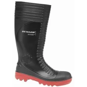Image of Dunlop Acifort A252931 Ribbed Full Safety Wellington / Mens Boots (43 EUR) (Black) - Black