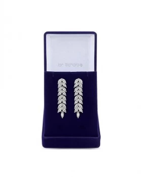 Image of Jon Richard Silver Leaf Drop Earring