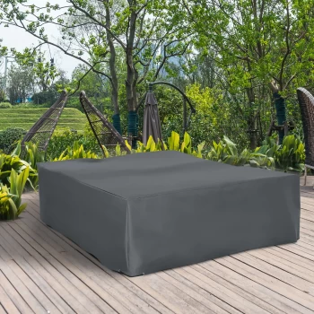 Image of Outsunny 275x205cm Outdoor & Garden Furniture Table Chair Set Cover Water UV Resistant Protection Oxford Fabric Rattan Lounge Clean Cover Grey