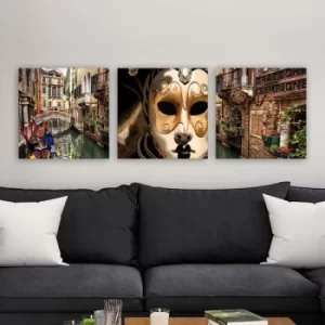Image of drprc6000 Multicolor Decorative Canvas Painting (3 Pieces)