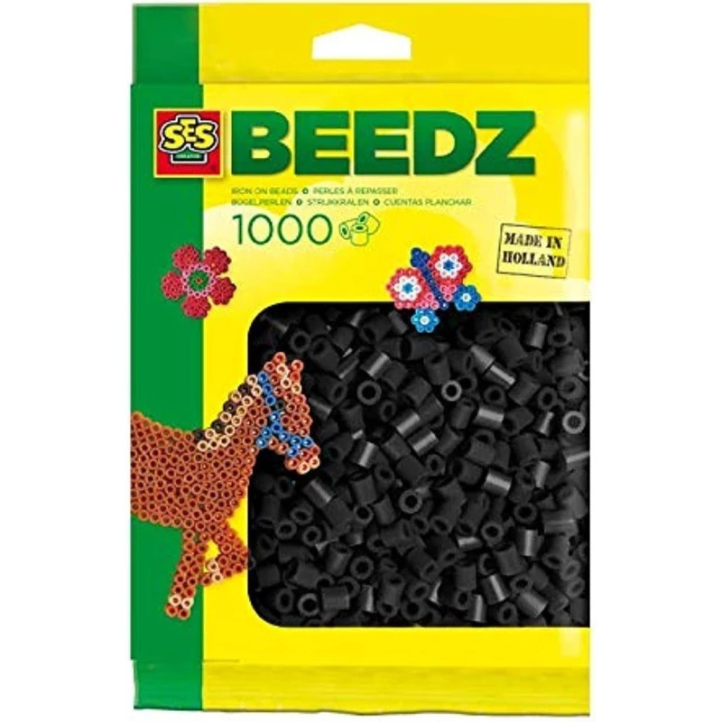 Image of SES Creative Iron on beads 1000 Black Multi unisex One Size