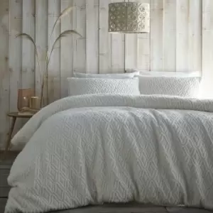 Image of Ottawa Cream King Size Duvet Cover Set Winter Bedding Bed Set Soft Plush - Cream