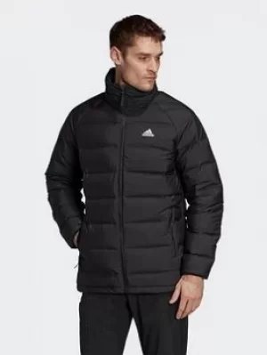 Image of adidas Helionic Mid-length Down Jacket, Black Size M Men