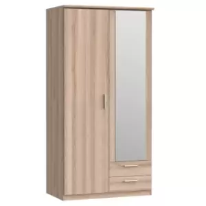 Image of FWStyle 2 Door 2 Drawer Light Oak Effect Combination Wardrobe