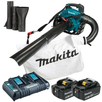 Image of Makita - DUB363PT2V Twin LXT 18v / 36v Brushless Leaf Blower Mulcher Vacuum 2x 5.0