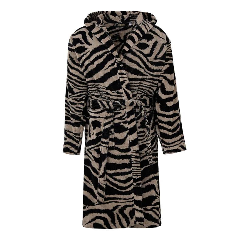 Image of ROBERTO CAVALLI HOME Zebra Bathrobe - Grey Grey S