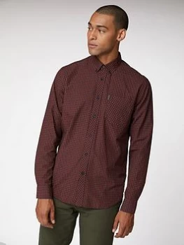 Image of Ben Sherman Long Sleeve Core Gingham- Brown, Size S, Men