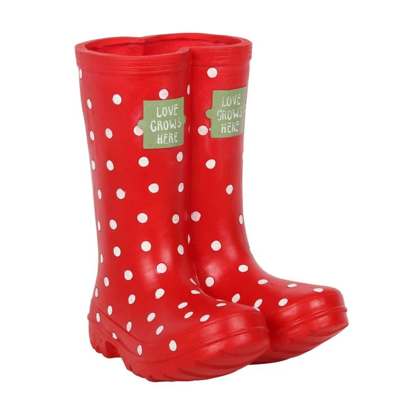 Image of Something Different Red Welly Boot Planter Red One Size