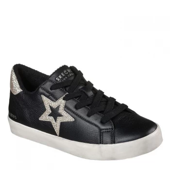 Image of Skechers Trim Leather Lace Up Fashio - Black