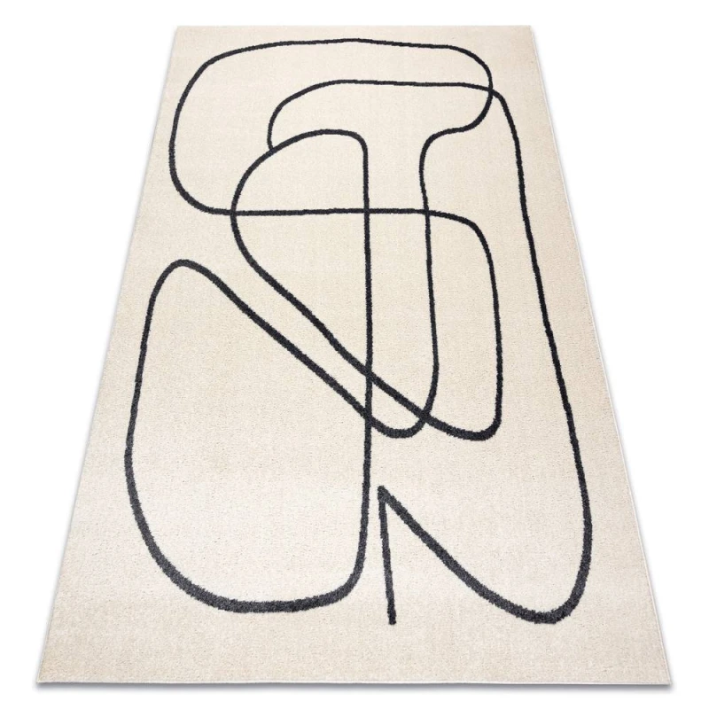 Image of RugsX Carpet Fusion 8297 Cream / Dark Grey - Lines, Modern, Abstract 120X170 Cm