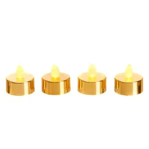Image of Premier Decorations Ltd ASSORTED Premier Pack of 4 Tea Lights LED Flickering Flame - 3 Assorted