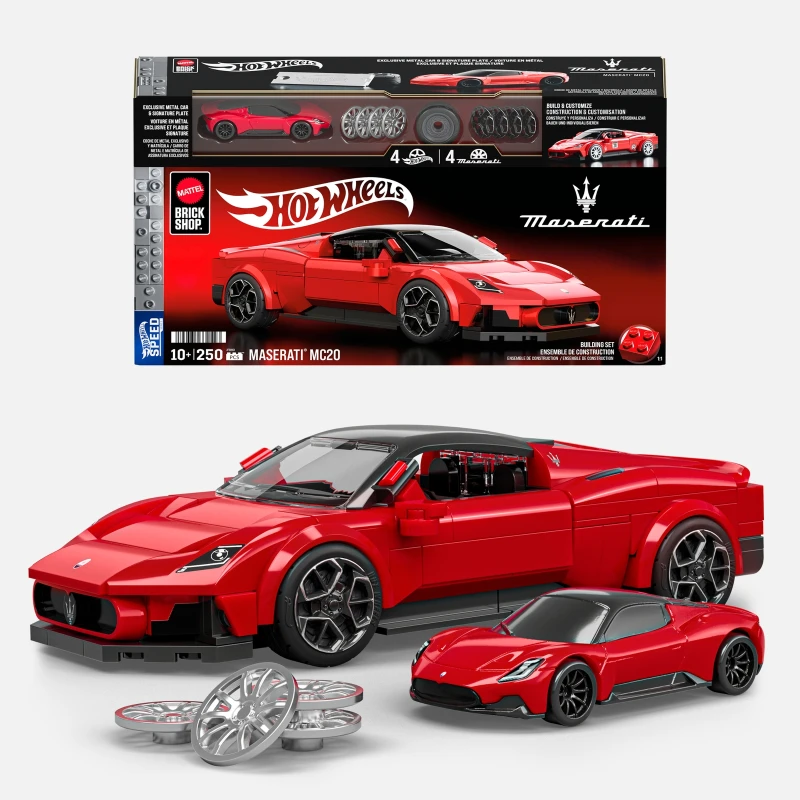 Image of Mattel Brick Shop Hot Wheels Speed Maserati MC20 Building Set