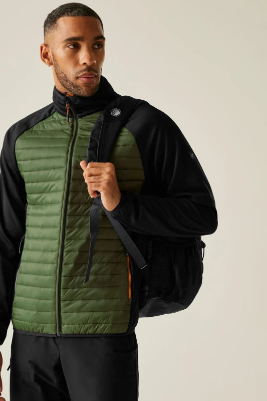 Image of Regatta Regatta Men Clumber Hybrid Insulated Baffled Jacket in Green Size: X-Large Green XL Male 5063516135043