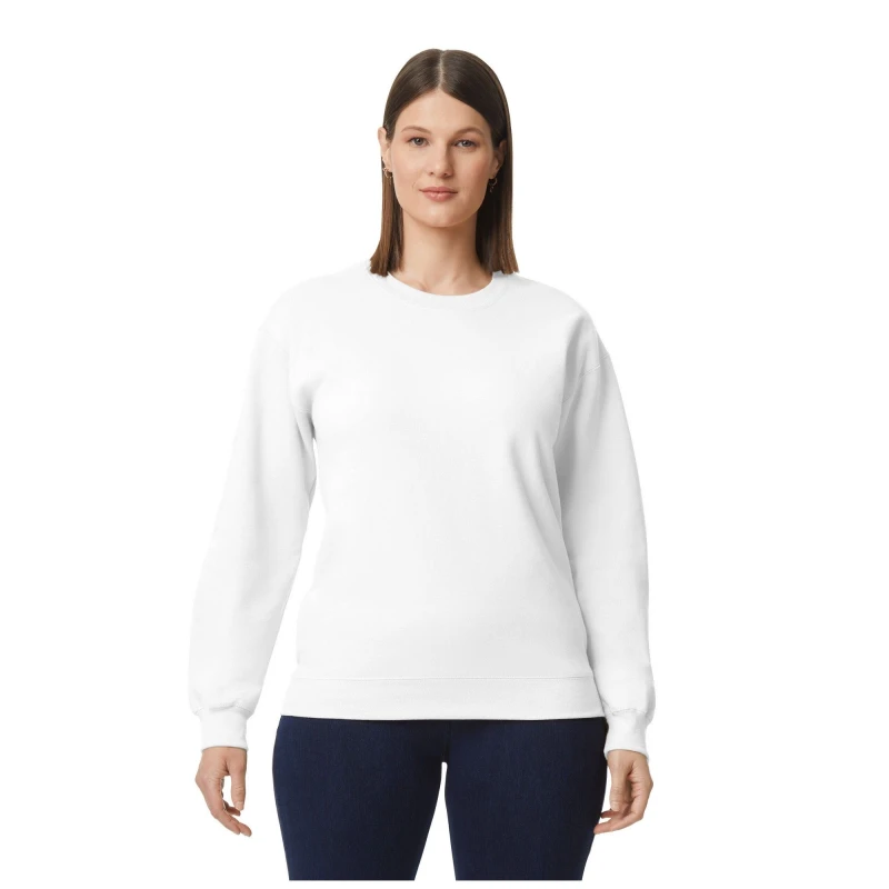 Image of Gildan Womens Softstyle Plain Midweight Fleece Top in White Size: Small White Female S