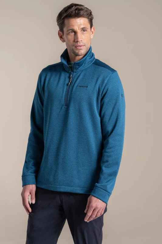Image of Craghoppers Craghoppers Men Blake Half-Zip Insulating Active Fleece in Blue Size: Small Blue S Male 5063260131070
