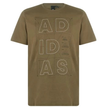 Image of adidas ID Linear T Shirt - RAW KHAKI