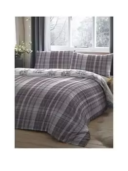 Image of Dreams & Drapes Woven Broxburn Check Duvet Cover Set - Plum