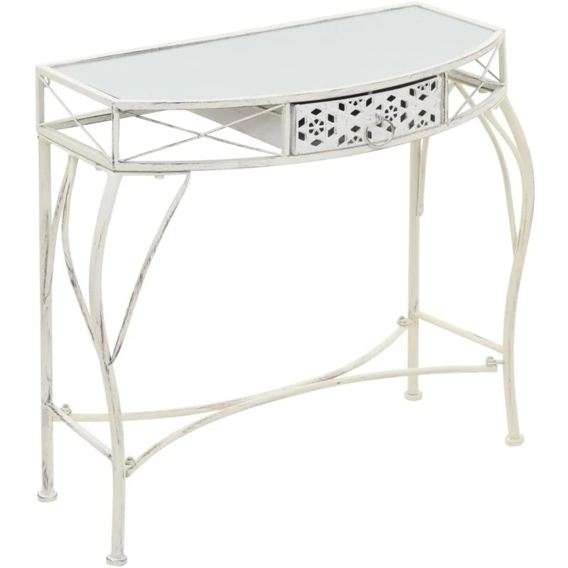 Image of vidaXL Side Table French Style Metal 82x39x76cm White Furniture Display Stand
