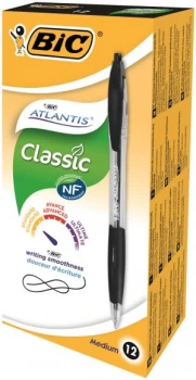Image of Original Bic Atlantis Retractable Ballpoint Pen Black 1199013671