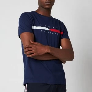 Image of Tommy Hilfiger Mens Global Chest Stripe T-Shirt - Yale Navy - S