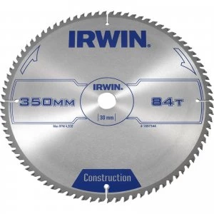 Image of Irwin ATB Construction Circular Saw Blade 350mm 84T 30mm