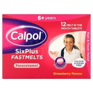 Image of Calpol 6+ Years Fastmelts Colour and Sugar Free 12s