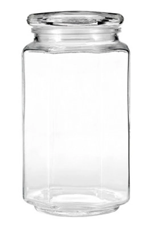 Image of Premier Housewares Old Fashioned Storage Jars Hexagonal Glass Storage Jar Clear