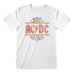 Image of AC/DC Unisex Adult High Voltage Vintage T-Shirt (M) (White)