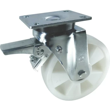 Image of Braked Swivel Plate 125MM Nylon - Atlas Workholders