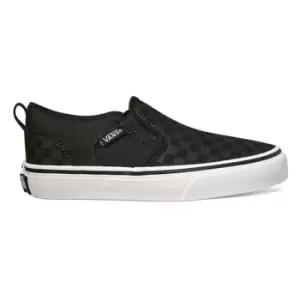 Image of Vans Asher Check Trainers Juniors - Black