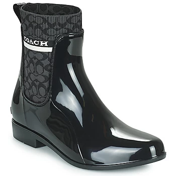Image of Coach RIVINGTON RAIN BOOTIE womens Wellington Boots in Black,7,3,4.5,5.5,3.5