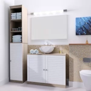 Image of Bathroom Furniture Set Brown/White