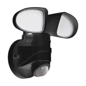 Image of IP44 Outdoor Wall Light & PIR Sensor Black Plastic 6W Built in LED Lamp