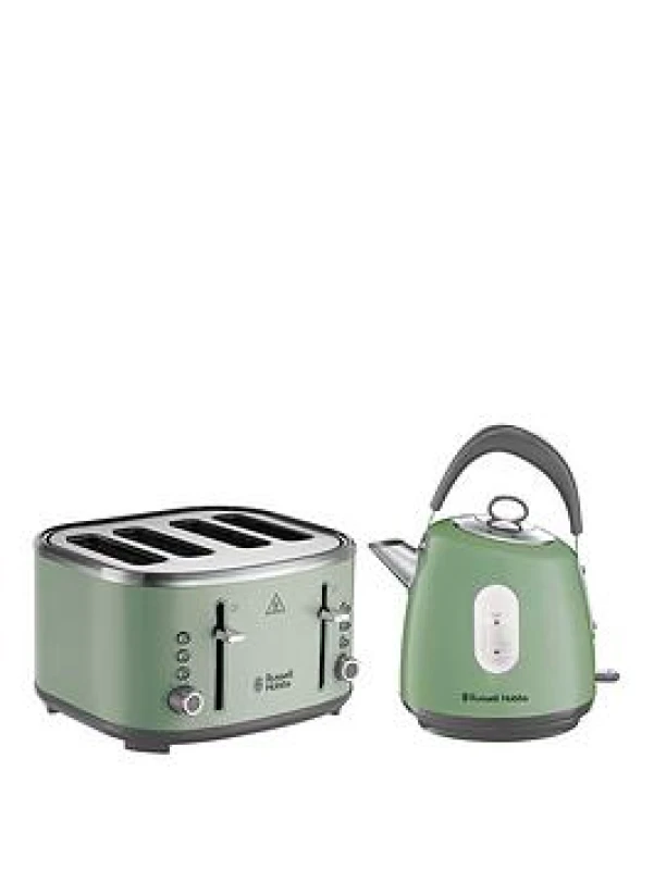 Image of Russell Hobbs Stylevia Kettle & 4 Slice Toaster Bundle Mocha 28133BU, Brown 28133BU