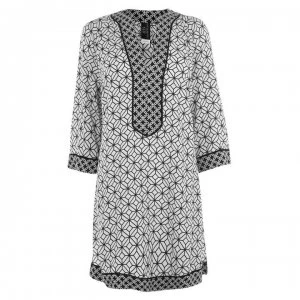 Image of Jets Modler Print Kaftan - BLACK/WHITE