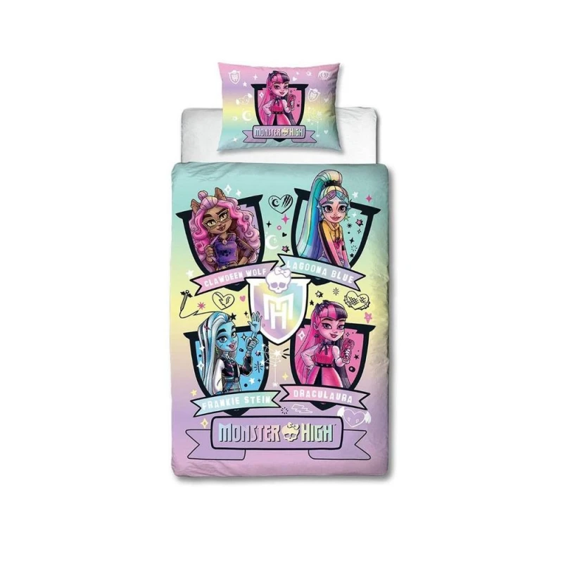 Image of Monster High Fierce Gradient Duvet Cover Set in Purple Size: Single Purple Unisex Single