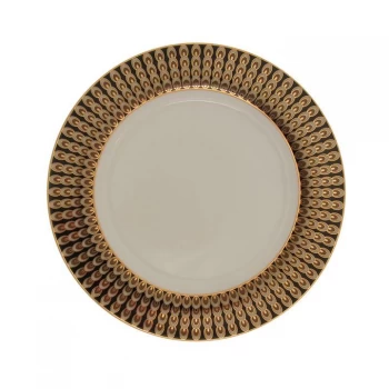 Image of Biba Deco Peacock Dinner Plate - Black & Gold