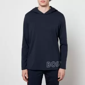 Image of BOSS Bodywear Mens Identity Hooded Long Sleeve Top - Dark Blue - S