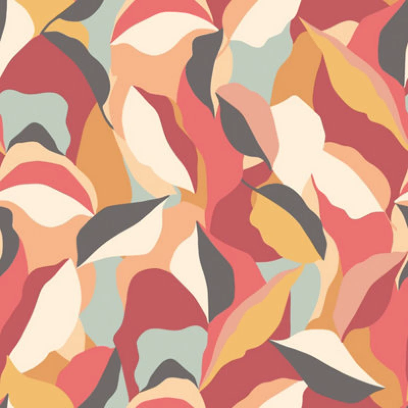 Image of Hoopla Walls Leafy Patchwork Spice Mix Smooth Matt Wallpaper