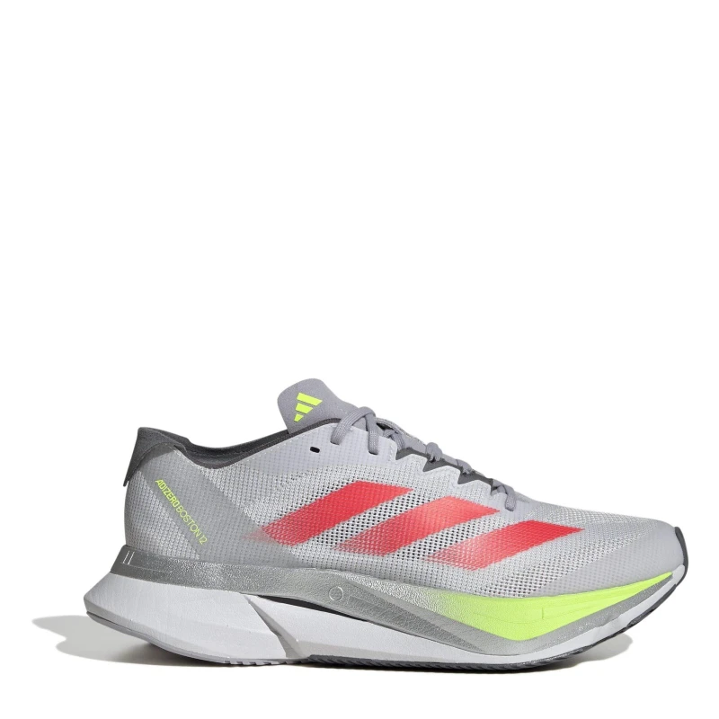 Image of adidas Adizero Boston 12 Road Running Shoes Womens Grey/Red/Lmn female 3.5 (36)