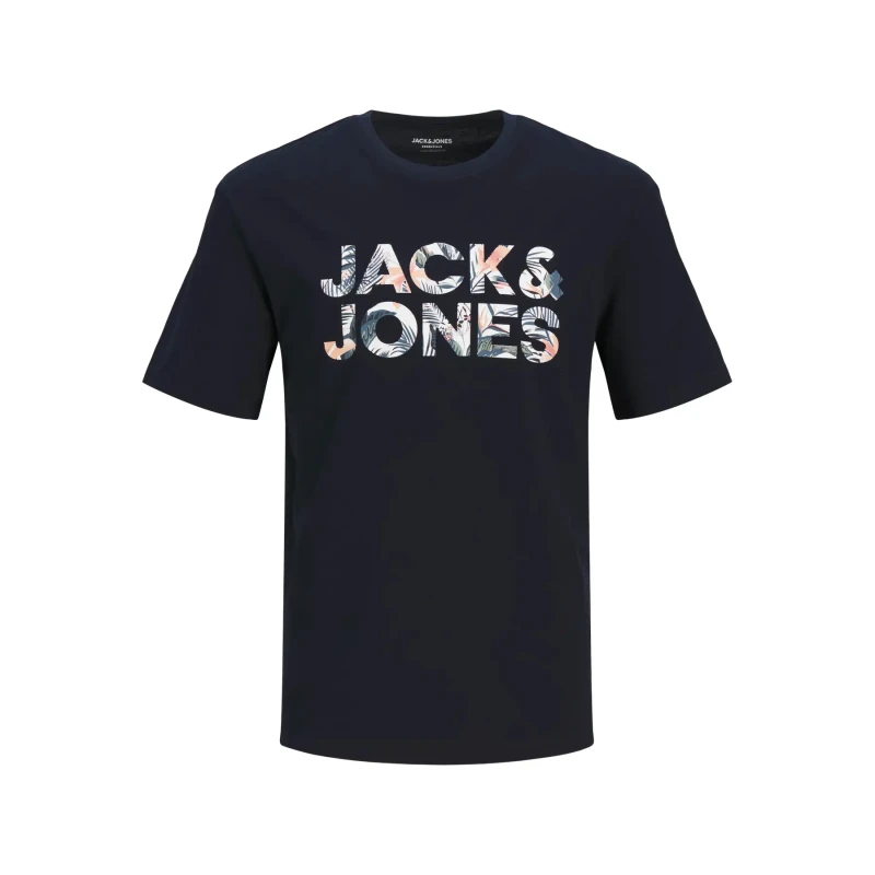 Image of jack & jones Relaxed T-Shirt with Floral Logo Dark Blue Men S;M