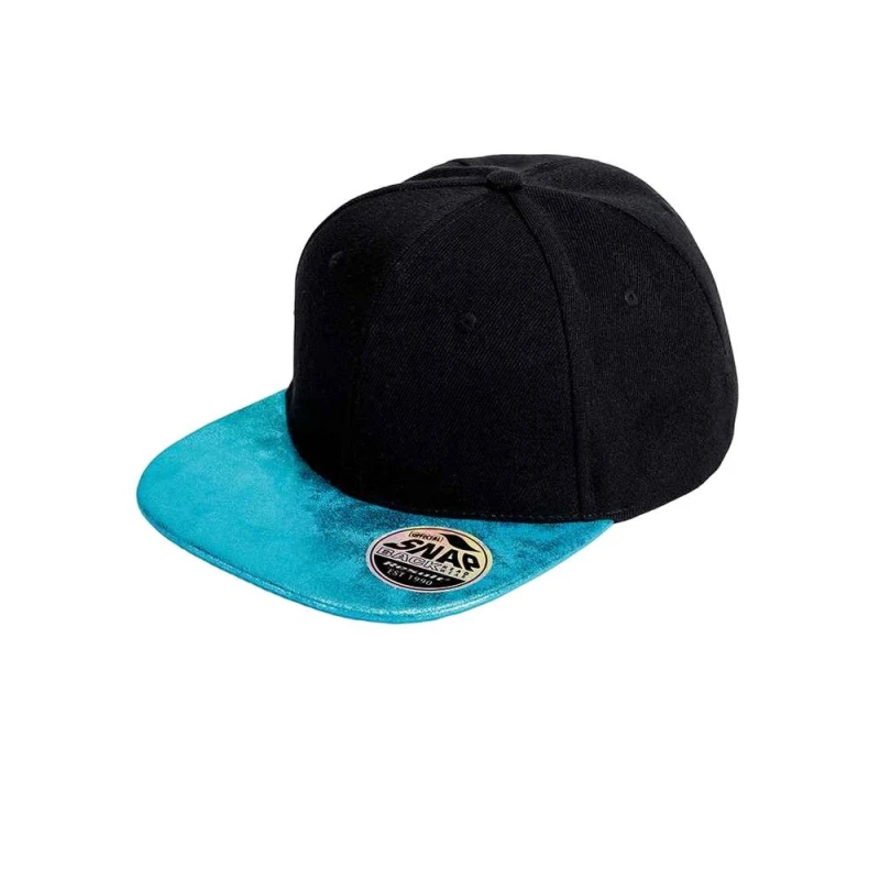 Image of Result Result Men Bronx Glitter Flat Peak Snapback Cap in Jet Black Jet Black One Size Male 5063527348616