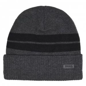 Image of Lonsdale Turn Up Beanie Hat Mens - Charcoal