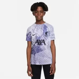 Image of Nike Liverpool Away Pre Match Top 2022 2023 Juniors - Purple